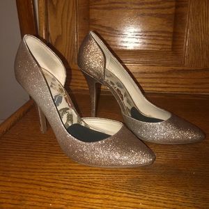 Gold sparkly heels